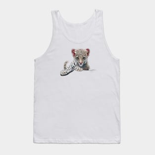 Cute Leopard Drawing Tank Top